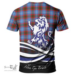 ScotsTee Shop Scottish Crichton Clan Crest Tartan T Shirt Alba Gu Brath Regal Lion Emblem