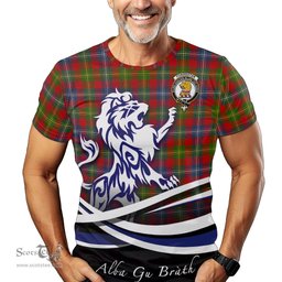 ScotsTee Shop Scottish Forrester Modern Clan Crest Tartan T Shirt Alba Gu Brath Regal Lion Emblem