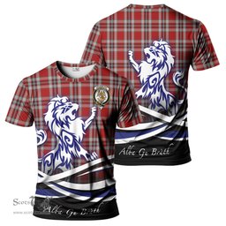 ScotsTee Shop Scottish Drummond of Perth Dress Clan Crest Tartan T Shirt Alba Gu Brath Regal Lion Emblem