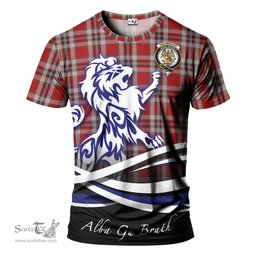 ScotsTee Shop Scottish Drummond of Perth Dress Clan Crest Tartan T Shirt Alba Gu Brath Regal Lion Emblem