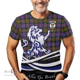 ScotsTee Shop Scottish Carnegie Ancient Clan Crest Tartan T Shirt Alba Gu Brath Regal Lion Emblem
