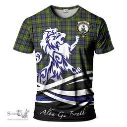 ScotsTee Shop Scottish Ferguson Modern Clan Crest Tartan T Shirt Alba Gu Brath Regal Lion Emblem