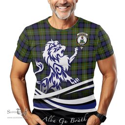 ScotsTee Shop Scottish Ferguson Modern Clan Crest Tartan T Shirt Alba Gu Brath Regal Lion Emblem