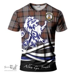ScotsTee Shop Scottish Cameron of Erracht Weathered Clan Crest Tartan T Shirt Alba Gu Brath Regal Lion Emblem