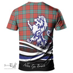 ScotsTee Shop Scottish Dunbar Ancient Clan Crest Tartan T Shirt Alba Gu Brath Regal Lion Emblem