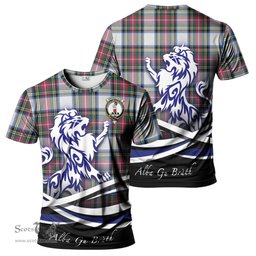 ScotsTee Shop Scottish Dennistoun Clan Crest Tartan T Shirt Alba Gu Brath Regal Lion Emblem