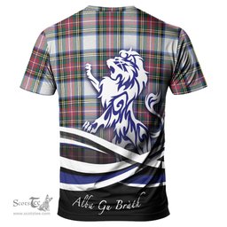 ScotsTee Shop Scottish Dennistoun Clan Crest Tartan T Shirt Alba Gu Brath Regal Lion Emblem