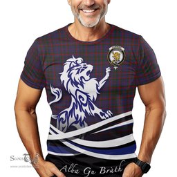 ScotsTee Shop Scottish Cumming Clan Crest Tartan T Shirt Alba Gu Brath Regal Lion Emblem