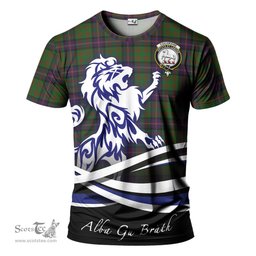 ScotsTee Shop Scottish Cochrane Clan Crest Tartan T Shirt Alba Gu Brath Regal Lion Emblem