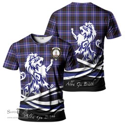 ScotsTee Shop Scottish Dunlop Modern Clan Crest Tartan T Shirt Alba Gu Brath Regal Lion Emblem