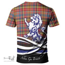 ScotsTee Shop Scottish Drummond of Strathallan Modern Clan Crest Tartan T Shirt Alba Gu Brath Regal Lion Emblem