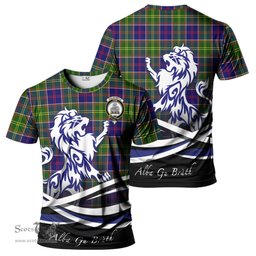 ScotsTee Shop Scottish Dalrymple Clan Crest Tartan T Shirt Alba Gu Brath Regal Lion Emblem