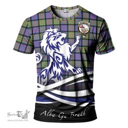 ScotsTee Shop Scottish MacDonald Ancient Clan Crest Tartan T Shirt Alba Gu Brath Regal Lion Emblem