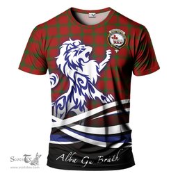 ScotsTee Shop Scottish MacDonald of Sleat Clan Crest Tartan T Shirt Alba Gu Brath Regal Lion Emblem