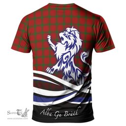 ScotsTee Shop Scottish MacDonald of Sleat Clan Crest Tartan T Shirt Alba Gu Brath Regal Lion Emblem