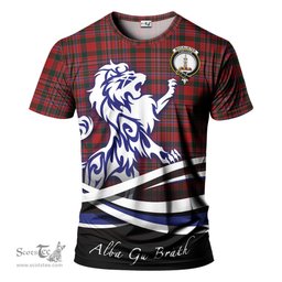 ScotsTee Shop Scottish MacAlister Clan Crest Tartan T Shirt Alba Gu Brath Regal Lion Emblem