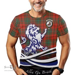 ScotsTee Shop Scottish MacAulay Ancient Clan Crest Tartan T Shirt Alba Gu Brath Regal Lion Emblem