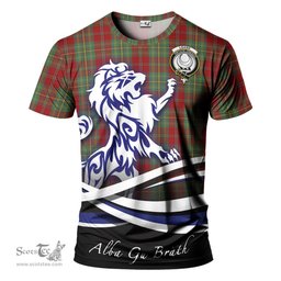 ScotsTee Shop Scottish Leask Clan Crest Tartan T Shirt Alba Gu Brath Regal Lion Emblem