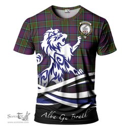 ScotsTee Shop Scottish MacDonald of Clan Ranald Modern Clan Crest Tartan T Shirt Alba Gu Brath Regal Lion Emblem