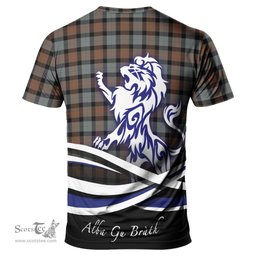 ScotsTee Shop Scottish Gunn Weathered Clan Crest Tartan T Shirt Alba Gu Brath Regal Lion Emblem