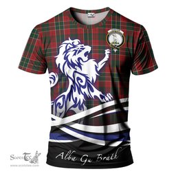 ScotsTee Shop Scottish Hunter USA Clan Crest Tartan T Shirt Alba Gu Brath Regal Lion Emblem