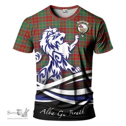 ScotsTee Shop Scottish MacDonald of Kingsburgh Clan Crest Tartan T Shirt Alba Gu Brath Regal Lion Emblem