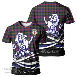 ScotsTee Shop Scottish Logan Modern Clan Crest Tartan T Shirt Alba Gu Brath Regal Lion Emblem
