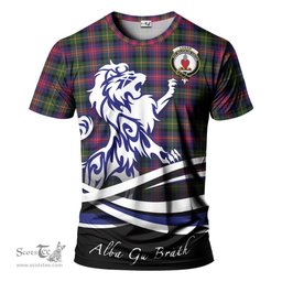 ScotsTee Shop Scottish Logan Modern Clan Crest Tartan T Shirt Alba Gu Brath Regal Lion Emblem