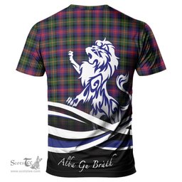 ScotsTee Shop Scottish Logan Modern Clan Crest Tartan T Shirt Alba Gu Brath Regal Lion Emblem
