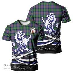 ScotsTee Shop Scottish Logan Ancient Clan Crest Tartan T Shirt Alba Gu Brath Regal Lion Emblem