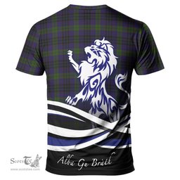 ScotsTee Shop Scottish Lumsden Hunting Clan Crest Tartan T Shirt Alba Gu Brath Regal Lion Emblem