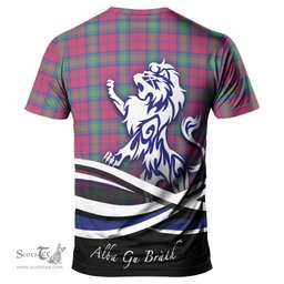 ScotsTee Shop Scottish Lindsay Ancient Clan Crest Tartan T Shirt Alba Gu Brath Regal Lion Emblem