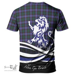 ScotsTee Shop Scottish Hunter Modern Clan Crest Tartan T Shirt Alba Gu Brath Regal Lion Emblem