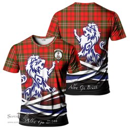 ScotsTee Shop Scottish Langlands Clan Crest Tartan T Shirt Alba Gu Brath Regal Lion Emblem