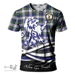 ScotsTee Shop Scottish Gordon Dress Modern Clan Crest Tartan T Shirt Alba Gu Brath Regal Lion Emblem