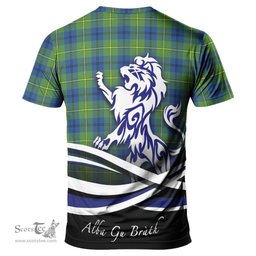 ScotsTee Shop Scottish Johnstone-Johnston Ancient Clan Crest Tartan T Shirt Alba Gu Brath Regal Lion Emblem