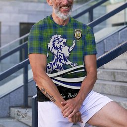 ScotsTee Shop Scottish Johnstone-Johnston Ancient Clan Crest Tartan T Shirt Alba Gu Brath Regal Lion Emblem