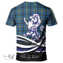ScotsTee Shop Scottish Laing Clan Crest Tartan T Shirt Alba Gu Brath Regal Lion Emblem