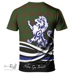 ScotsTee Shop Scottish MacAlister of Glenbarr Hunting Clan Crest Tartan T Shirt Alba Gu Brath Regal Lion Emblem