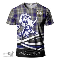 ScotsTee Shop Scottish Livingston Dress Clan Crest Tartan T Shirt Alba Gu Brath Regal Lion Emblem