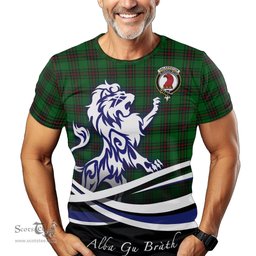 ScotsTee Shop Scottish Halkerston Clan Crest Tartan T Shirt Alba Gu Brath Regal Lion Emblem