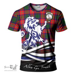 ScotsTee Shop Scottish Hopkirk Clan Crest Tartan T Shirt Alba Gu Brath Regal Lion Emblem