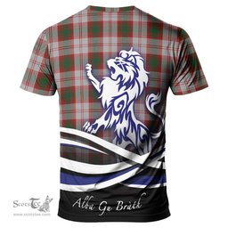 ScotsTee Shop Scottish Lindsay Dress Red Clan Crest Tartan T Shirt Alba Gu Brath Regal Lion Emblem