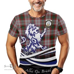 ScotsTee Shop Scottish Lindsay Dress Red Clan Crest Tartan T Shirt Alba Gu Brath Regal Lion Emblem