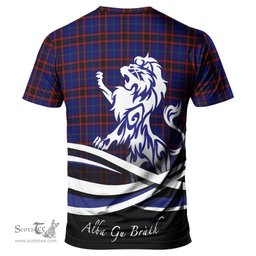 ScotsTee Shop Scottish Home Modern Clan Crest Tartan T Shirt Alba Gu Brath Regal Lion Emblem
