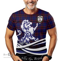 ScotsTee Shop Scottish Home Modern Clan Crest Tartan T Shirt Alba Gu Brath Regal Lion Emblem