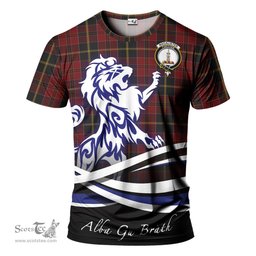 ScotsTee Shop Scottish MacAlister of Skye Clan Crest Tartan T Shirt Alba Gu Brath Regal Lion Emblem