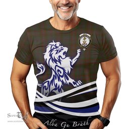ScotsTee Shop Scottish Gray Clan Crest Tartan T Shirt Alba Gu Brath Regal Lion Emblem