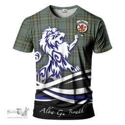 ScotsTee Shop Scottish Kelly Dress Clan Crest Tartan T Shirt Alba Gu Brath Regal Lion Emblem