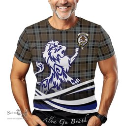 ScotsTee Shop Scottish Graham of Menteith Weathered Clan Crest Tartan T Shirt Alba Gu Brath Regal Lion Emblem